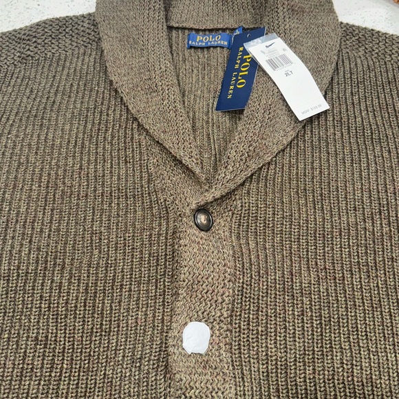 NWT Polo Ralph Lauren Cotton Shawl-Collar Cardigan
Big & Tall 2XLT Olive Heather - Picture 9 of 9